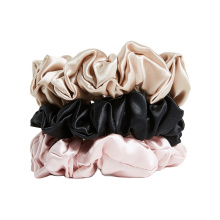 Luxury Mulberry Silk Custom 19mm Desighner Scrunchies  Wholesale Oversized Silk Scrunchies